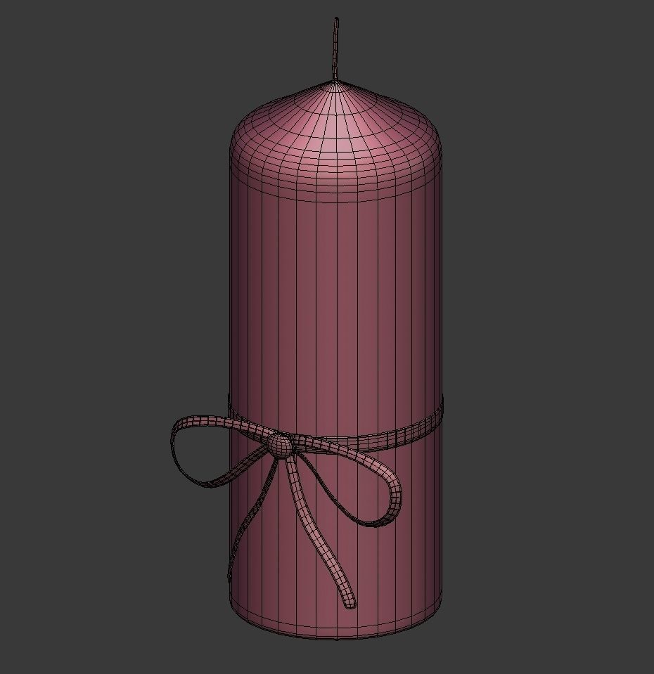 Candle Stick with a Bow 3D model_8
