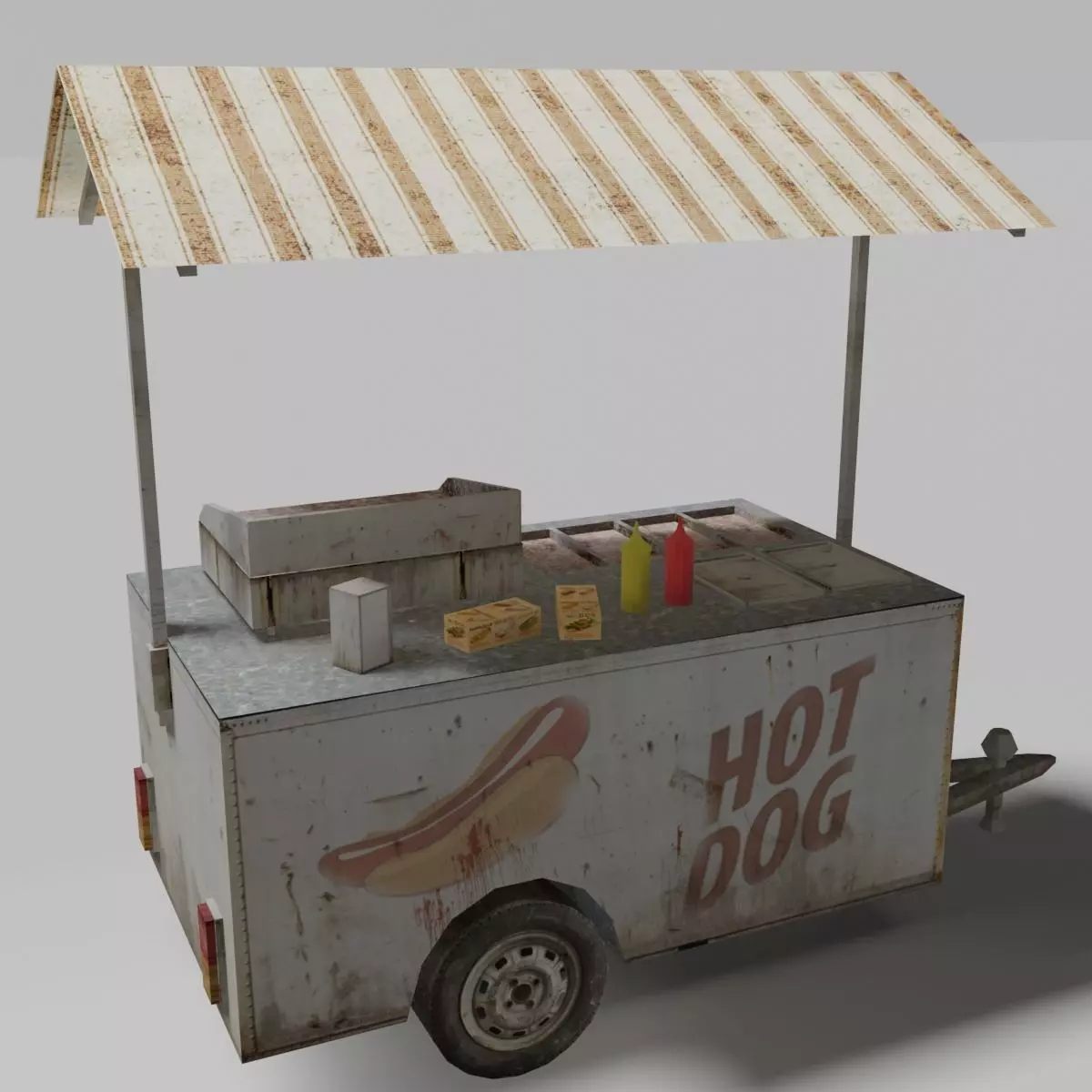 Food Cart Low-poly 3D model