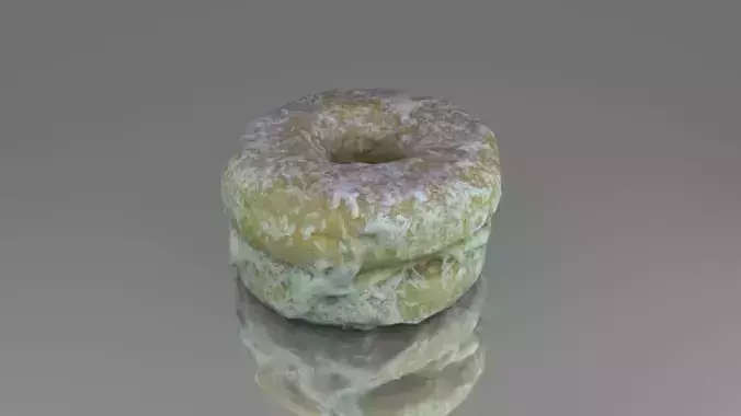 Round cake with cream Low-poly 3D model