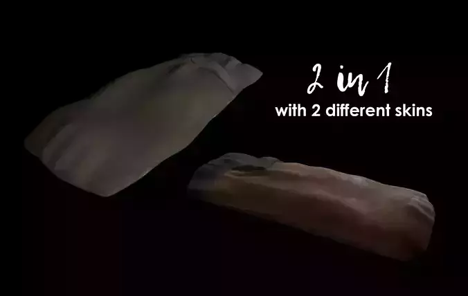 2 in 1 - Sleeping Bag with 2 Different Skins 3D model