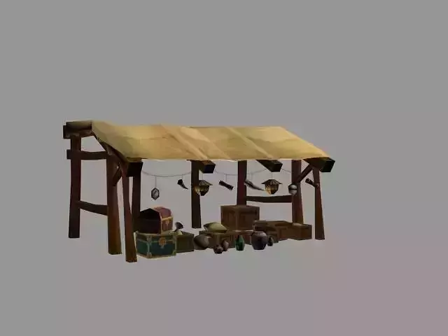 old market Low-poly 3D model