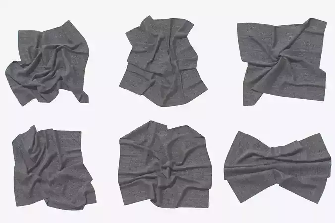 Fabric Set V2 Low-poly 3D model