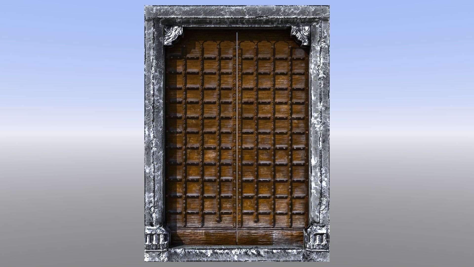 Medieval Dungeon Door Five Pack Low-poly 3D model_15