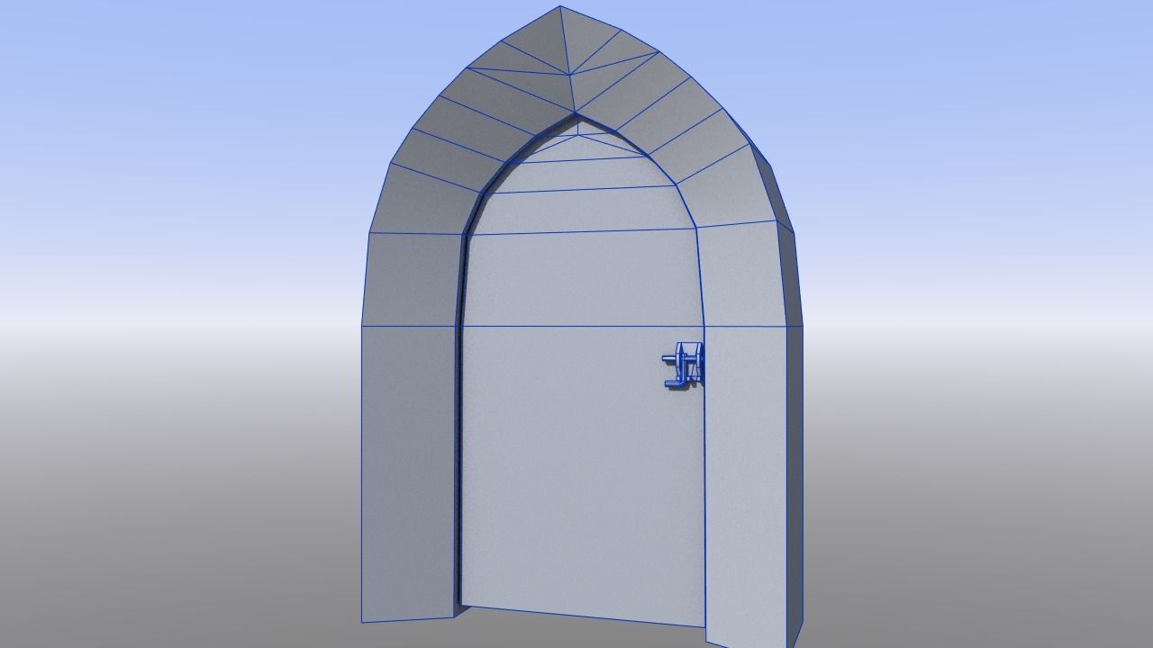 Medieval Dungeon Door Five Pack Low-poly 3D model_14