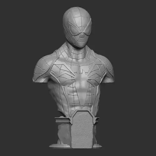 Spiderman statue bust