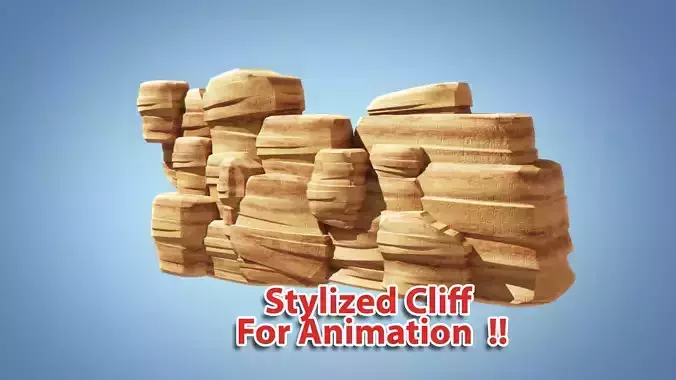 Stylized Cliff   3D model
