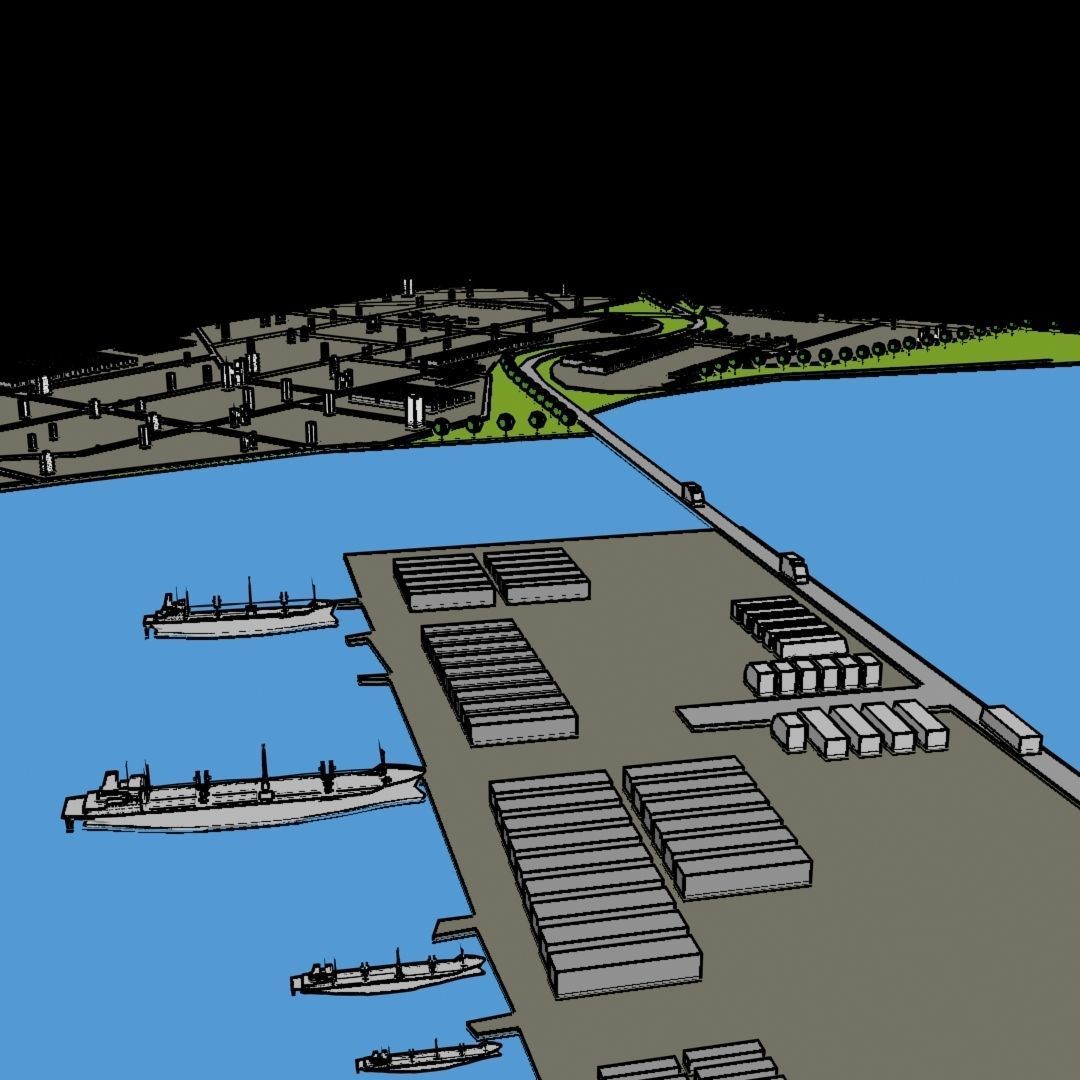 Port City Low Poly 3D model_2