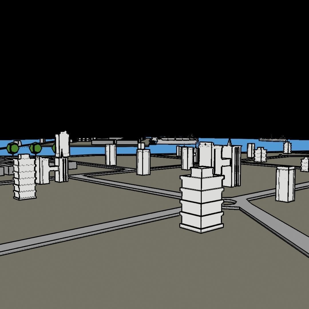 Port City Low Poly 3D model_3