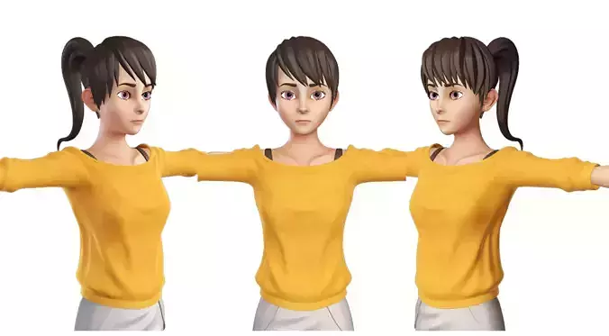 Teen Girl Orange 3D model