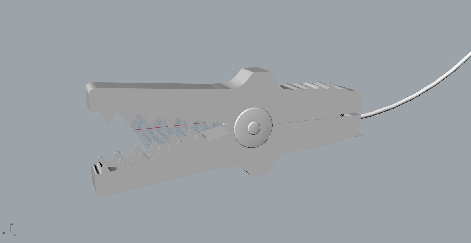 alligator clip 3D design 3D print model_8
