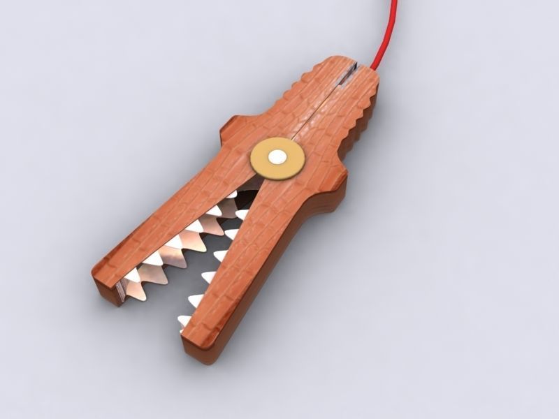alligator clip 3D design 3D print model_1