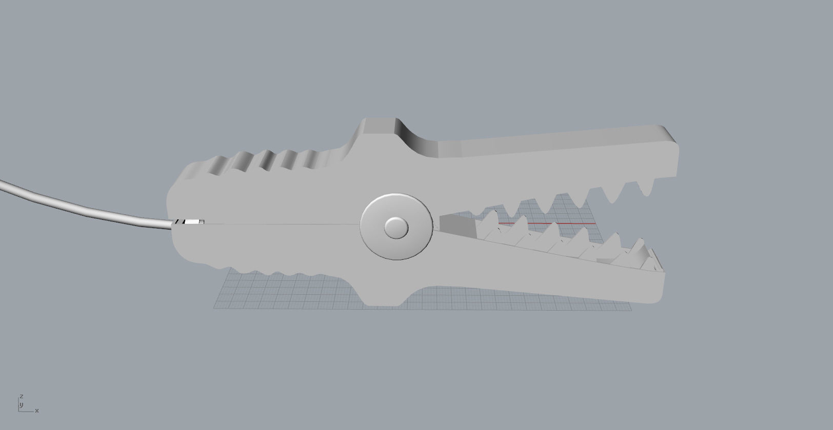 alligator clip 3D design 3D print model_4