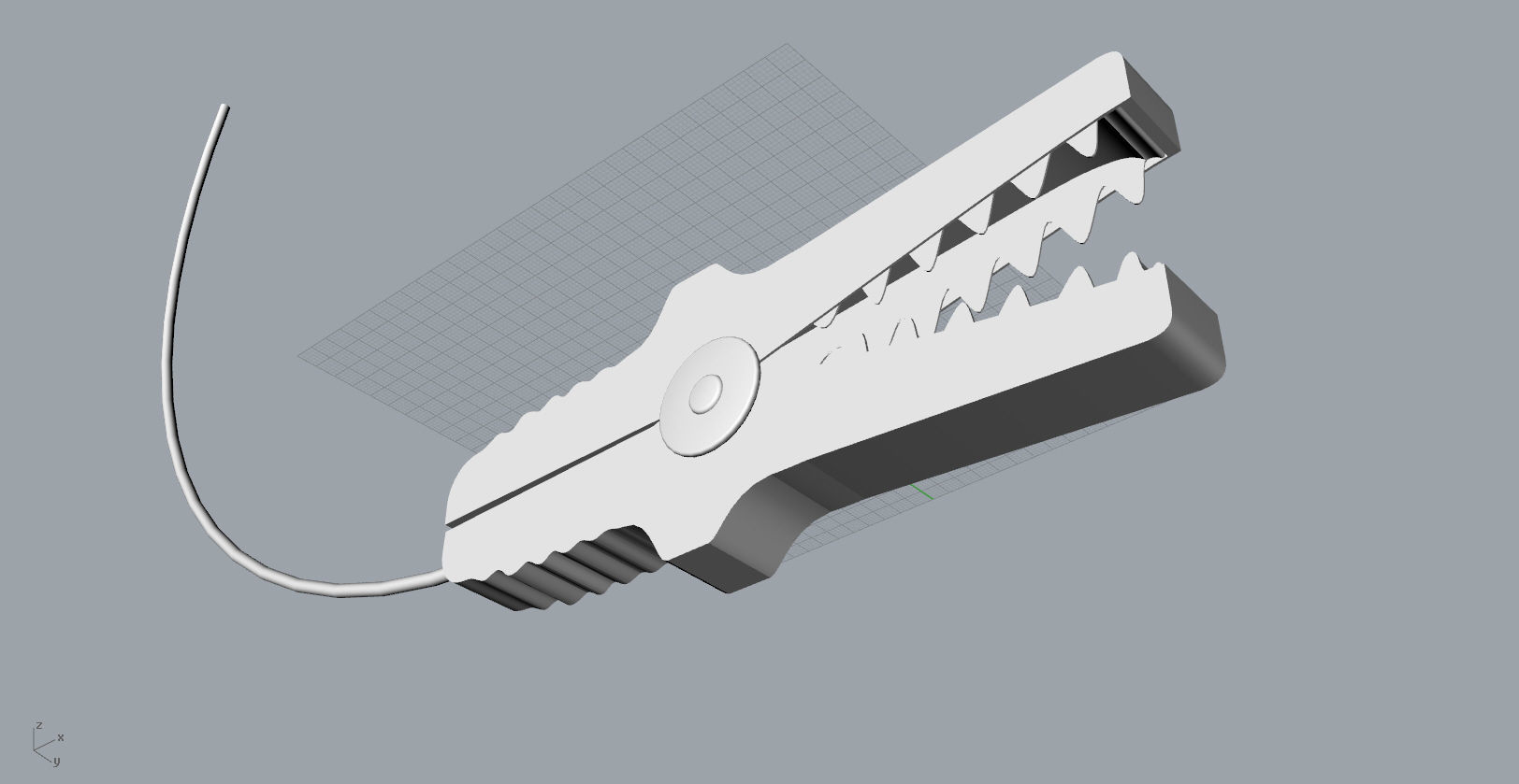 alligator clip 3D design 3D print model_7
