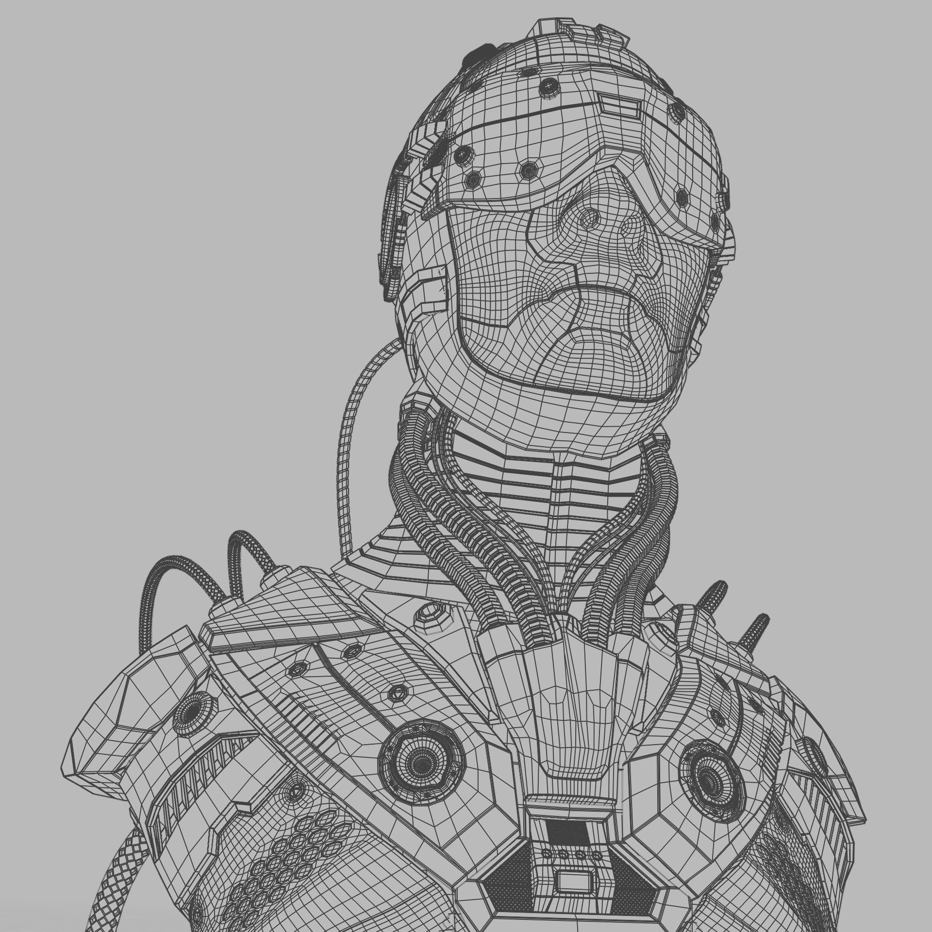 Sci Fi - Character 01 - Bust 3D model_9