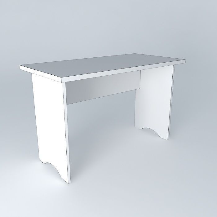 Table Straight office Free 3D model_4