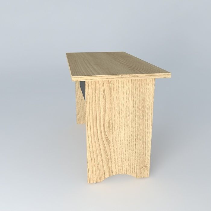 Table Straight office Free 3D model_2