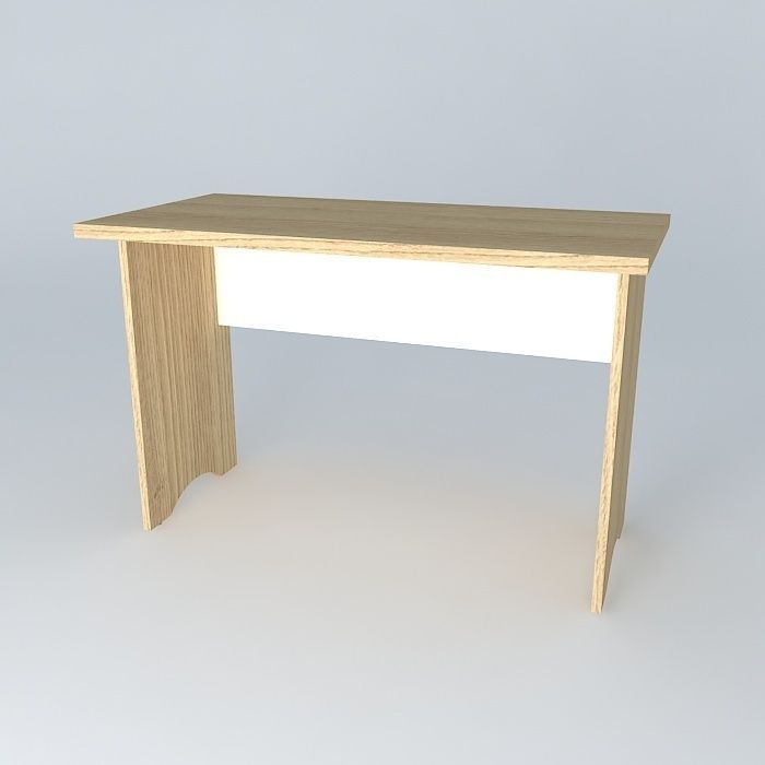 Table Straight office Free 3D model_1