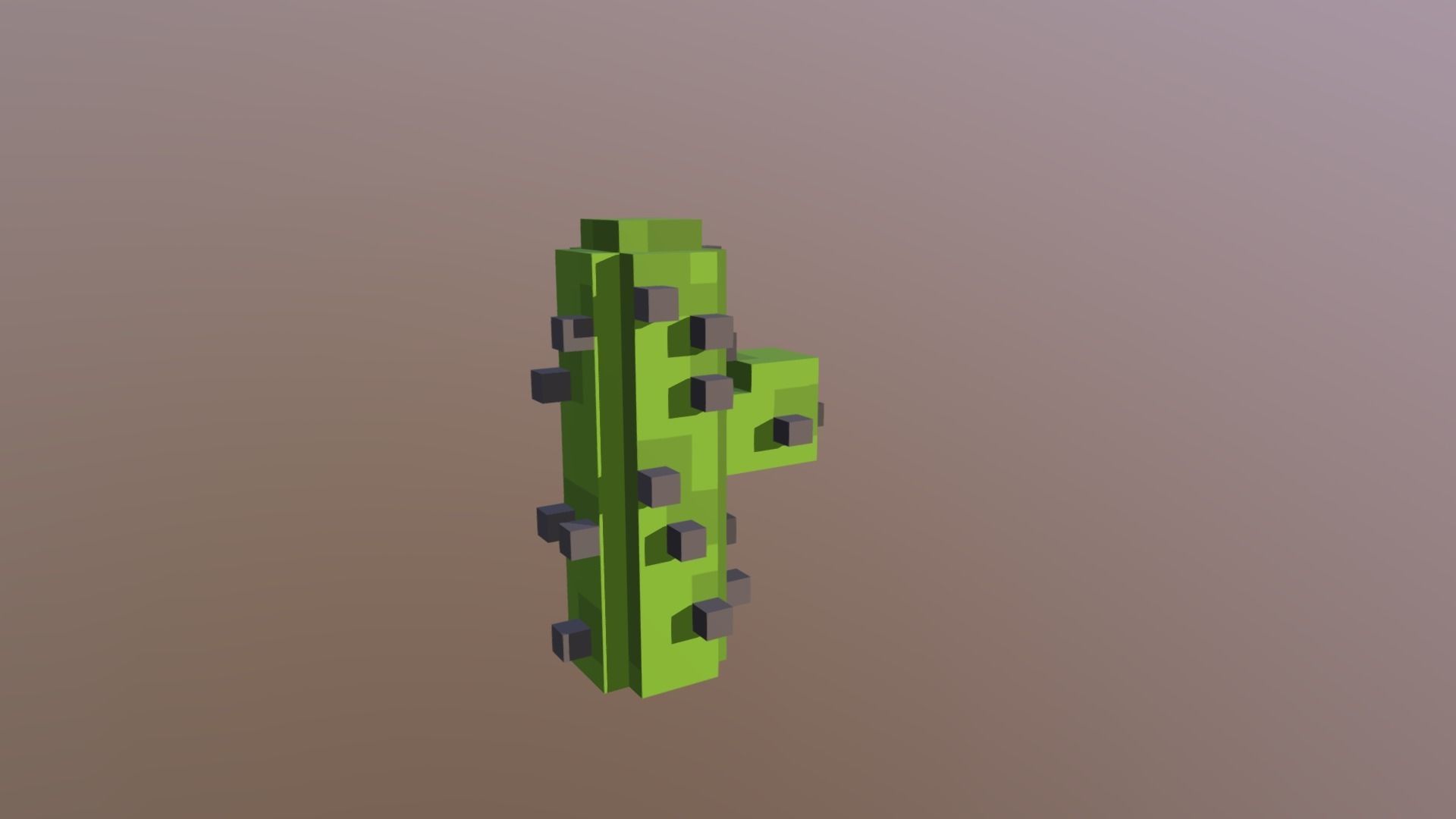 Low-poly Voxel Cactus Low-poly 3D model_4