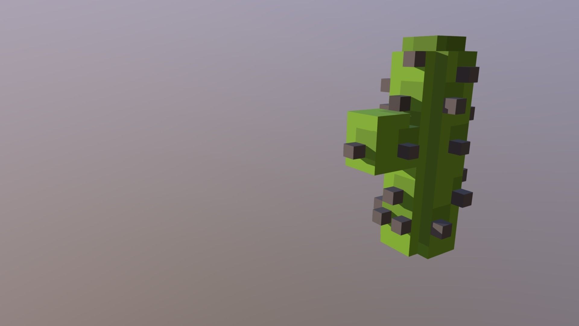 Low-poly Voxel Cactus Low-poly 3D model_3