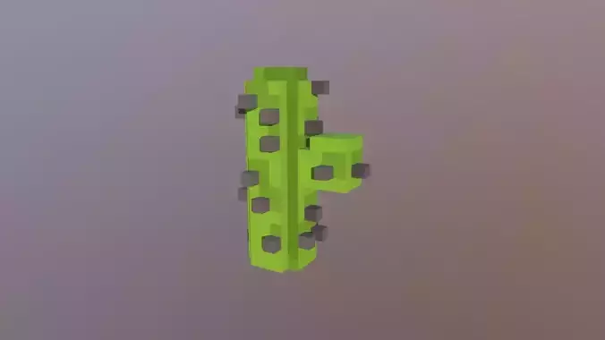 Low-poly Voxel Cactus