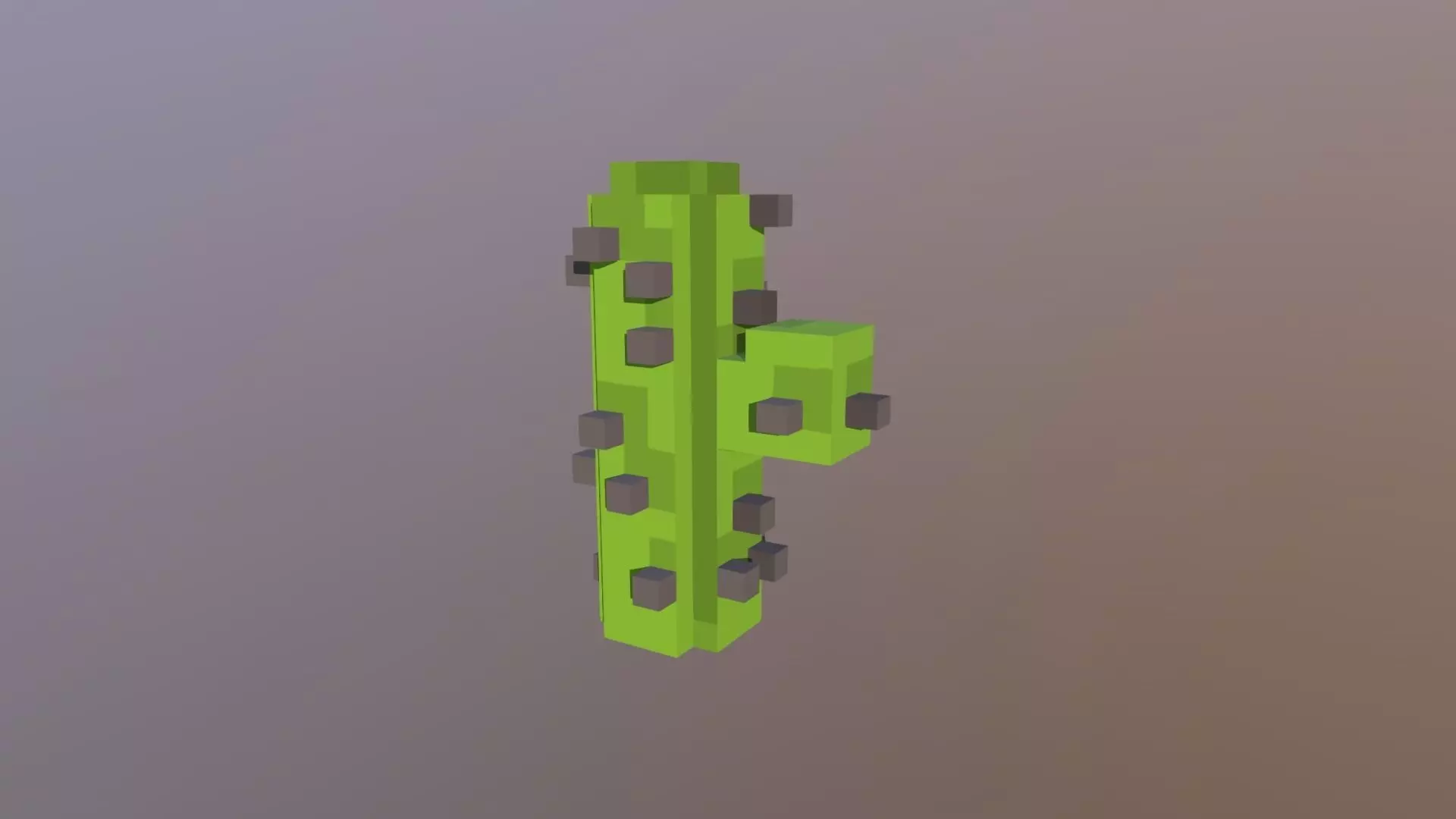 Low-poly Voxel Cactus Low-poly 3D model_0