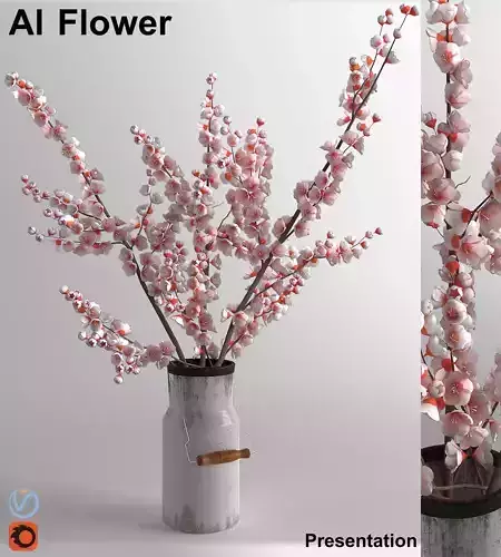 flower cherry blossoms in vase
