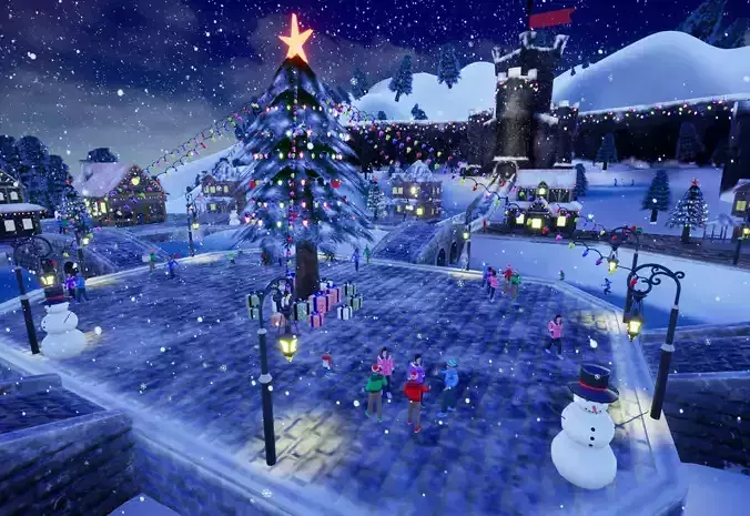 Christmas asset Pack Low-poly 3D model