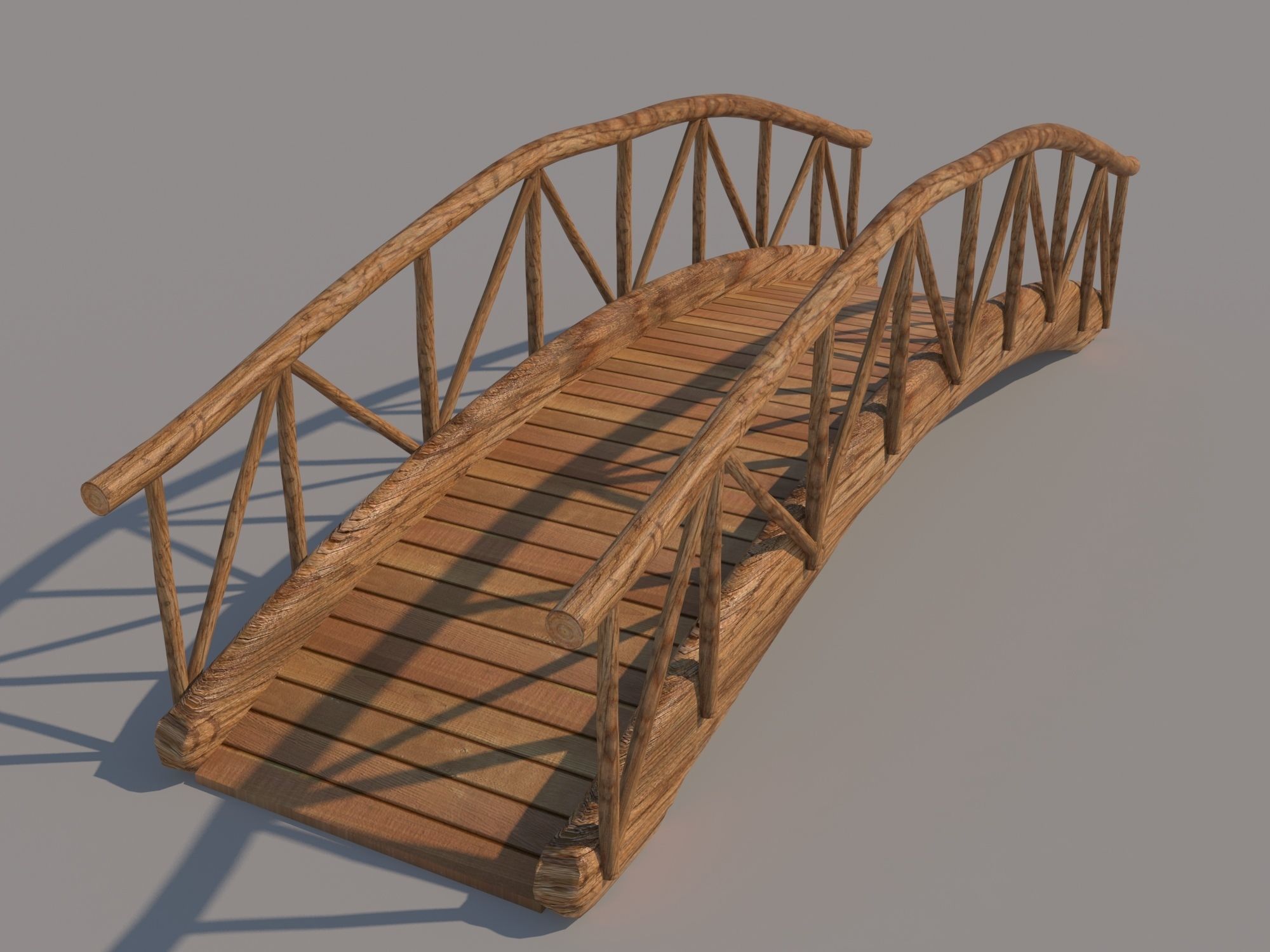Log Bridge 3D model_2