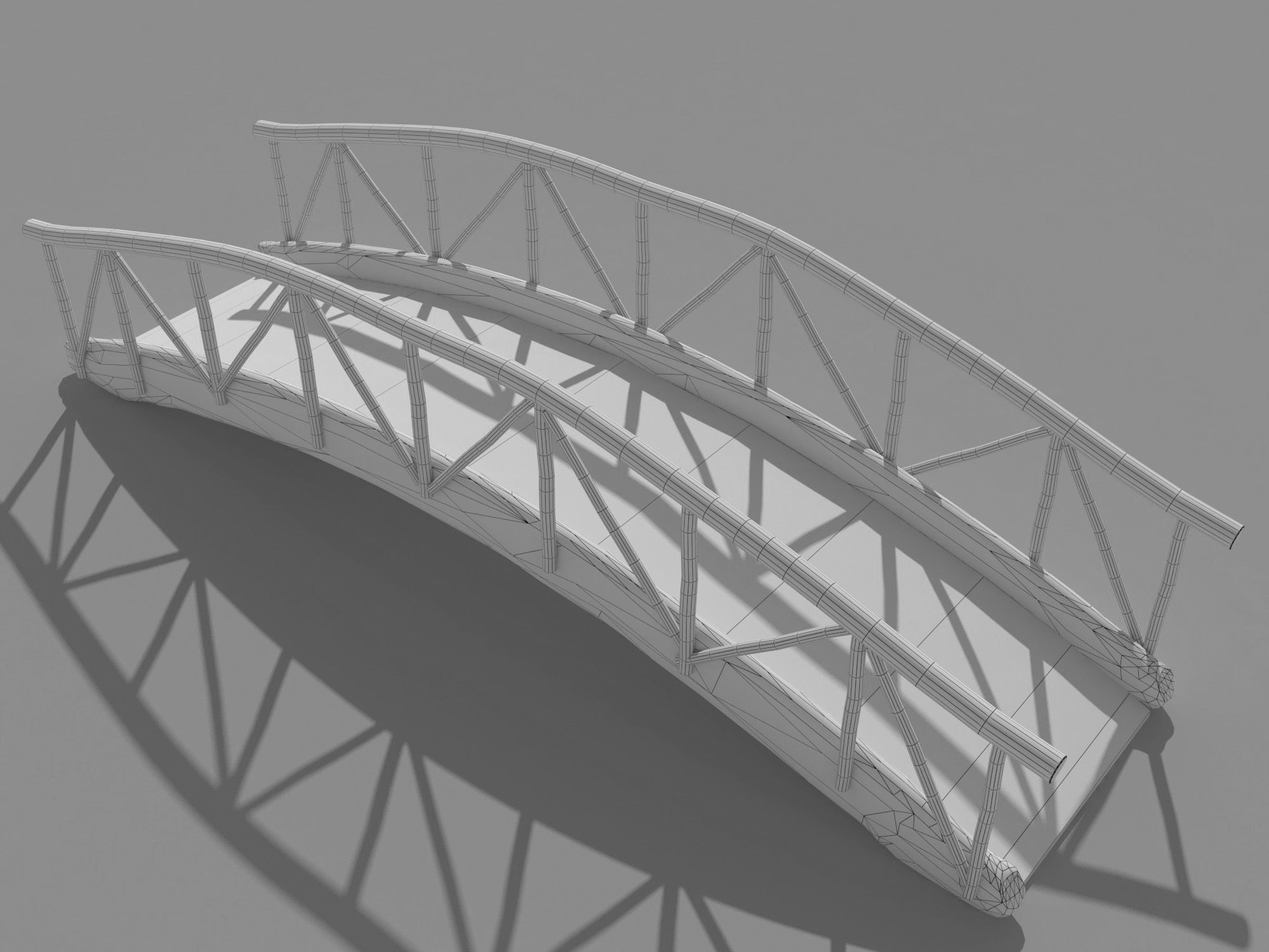 Log Bridge 3D model_7