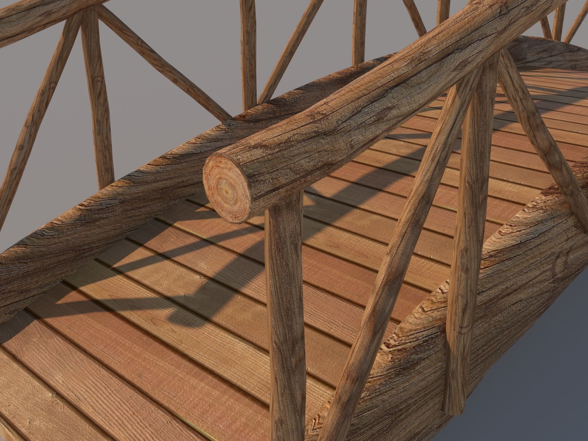 Log Bridge 3D model_10