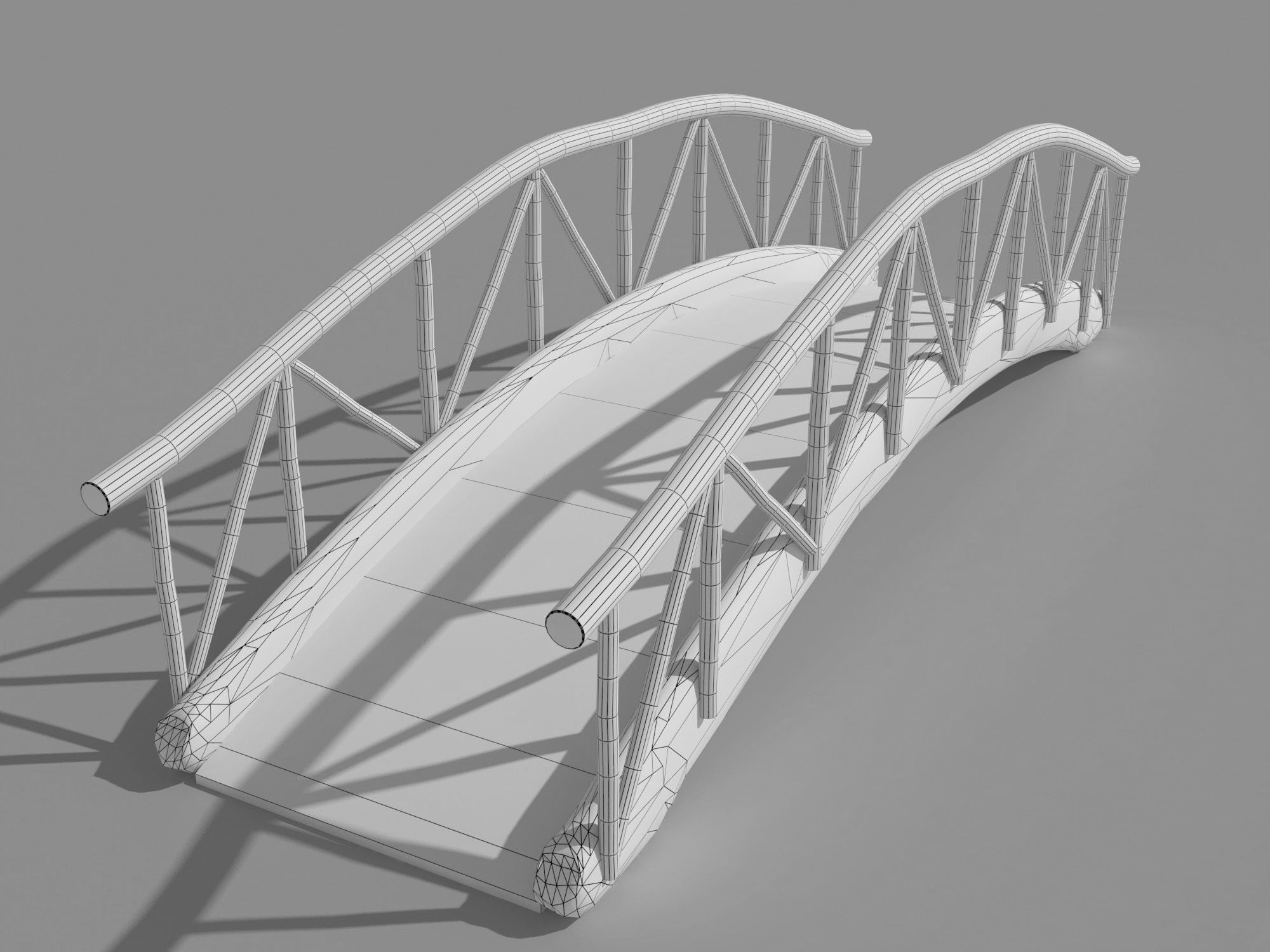 Log Bridge 3D model_3