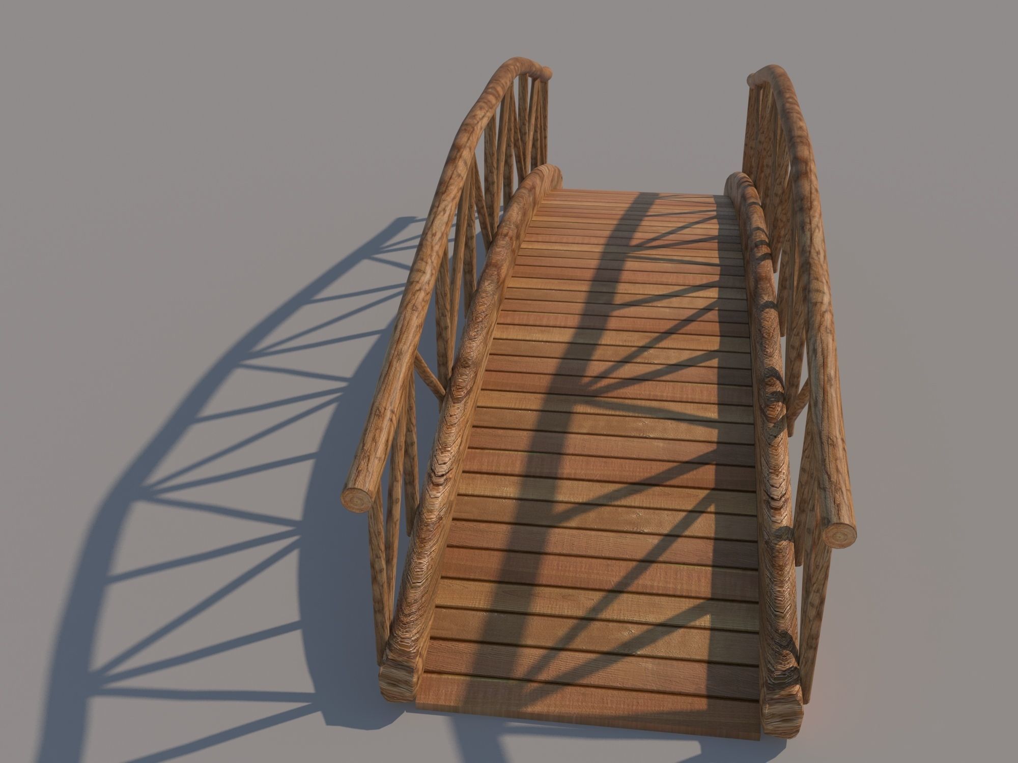 Log Bridge 3D model_4