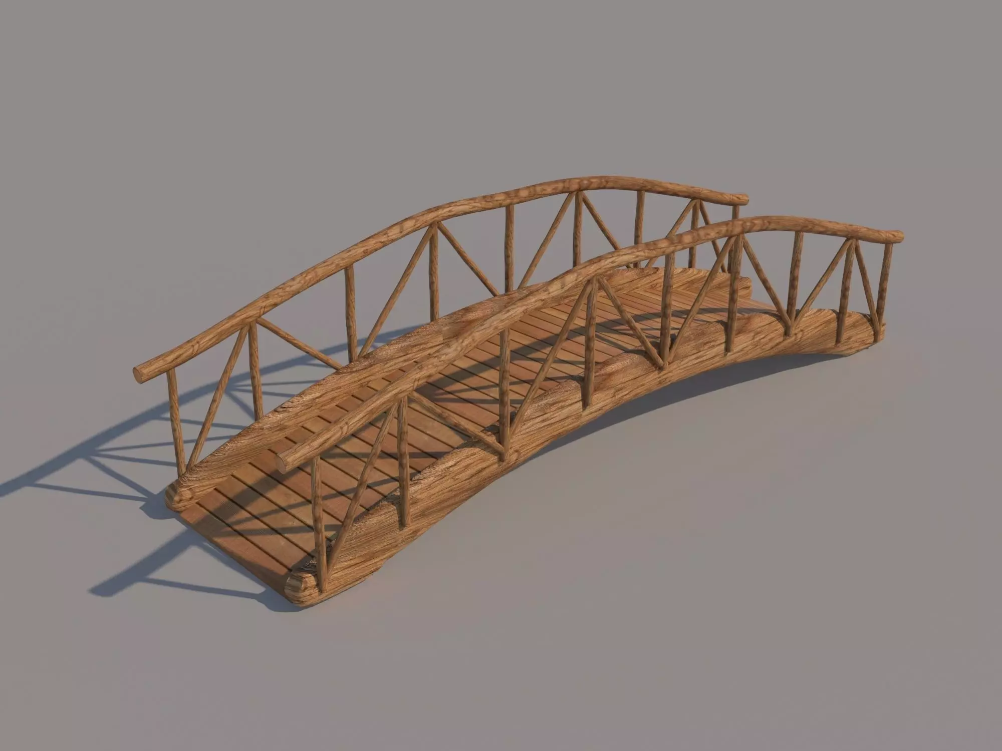 Log Bridge 3D model_0