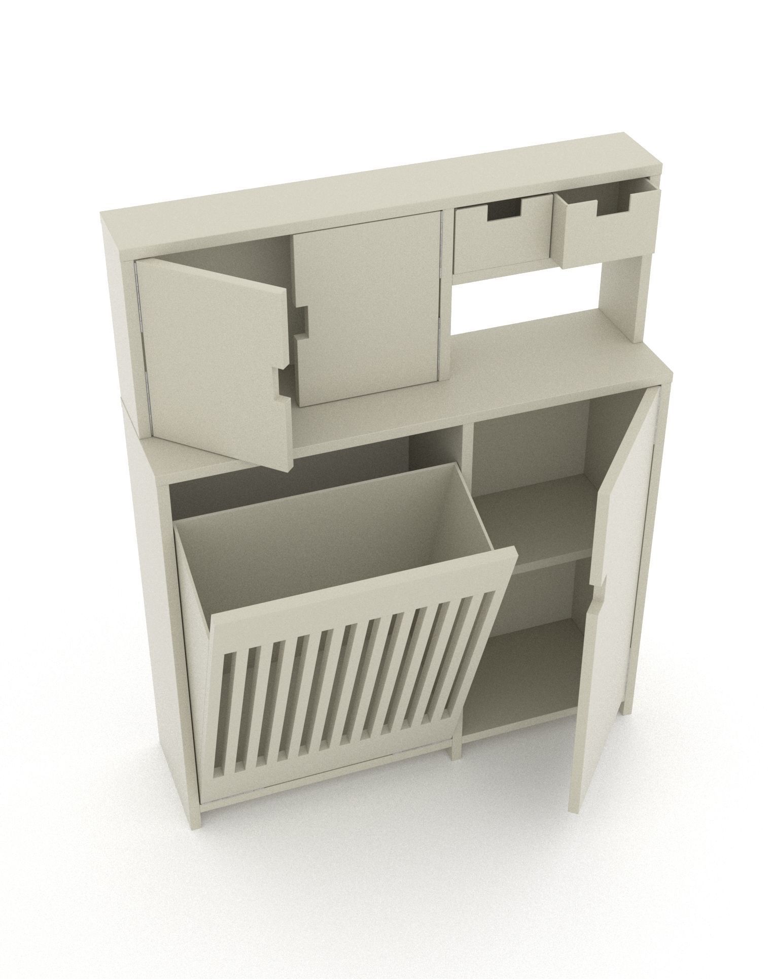 Bathroom cabinet simple design 3D model_2