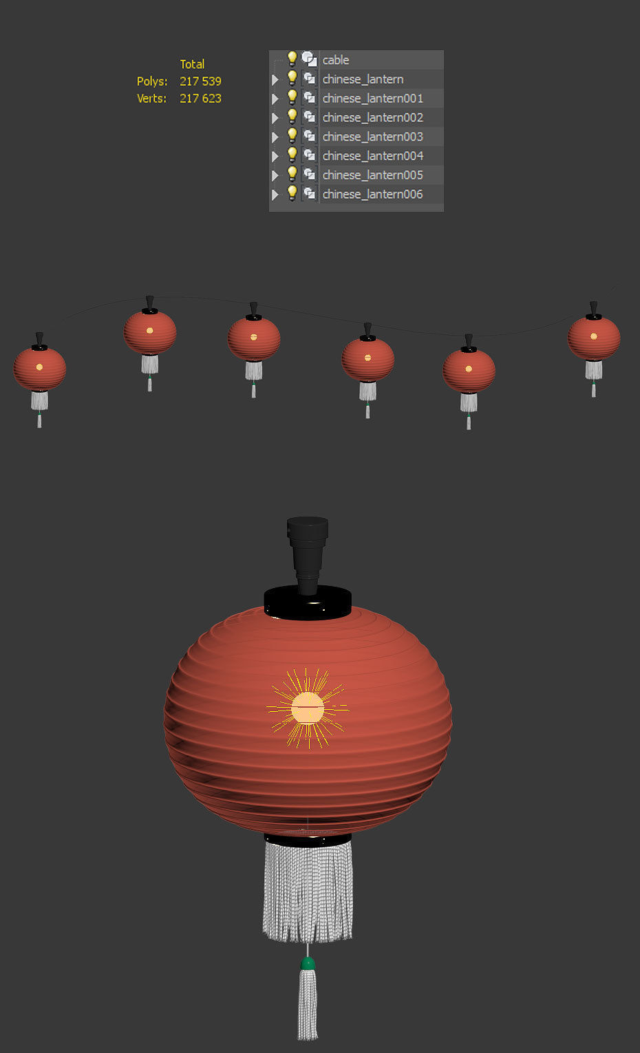 Chinese lantern 3D model_3