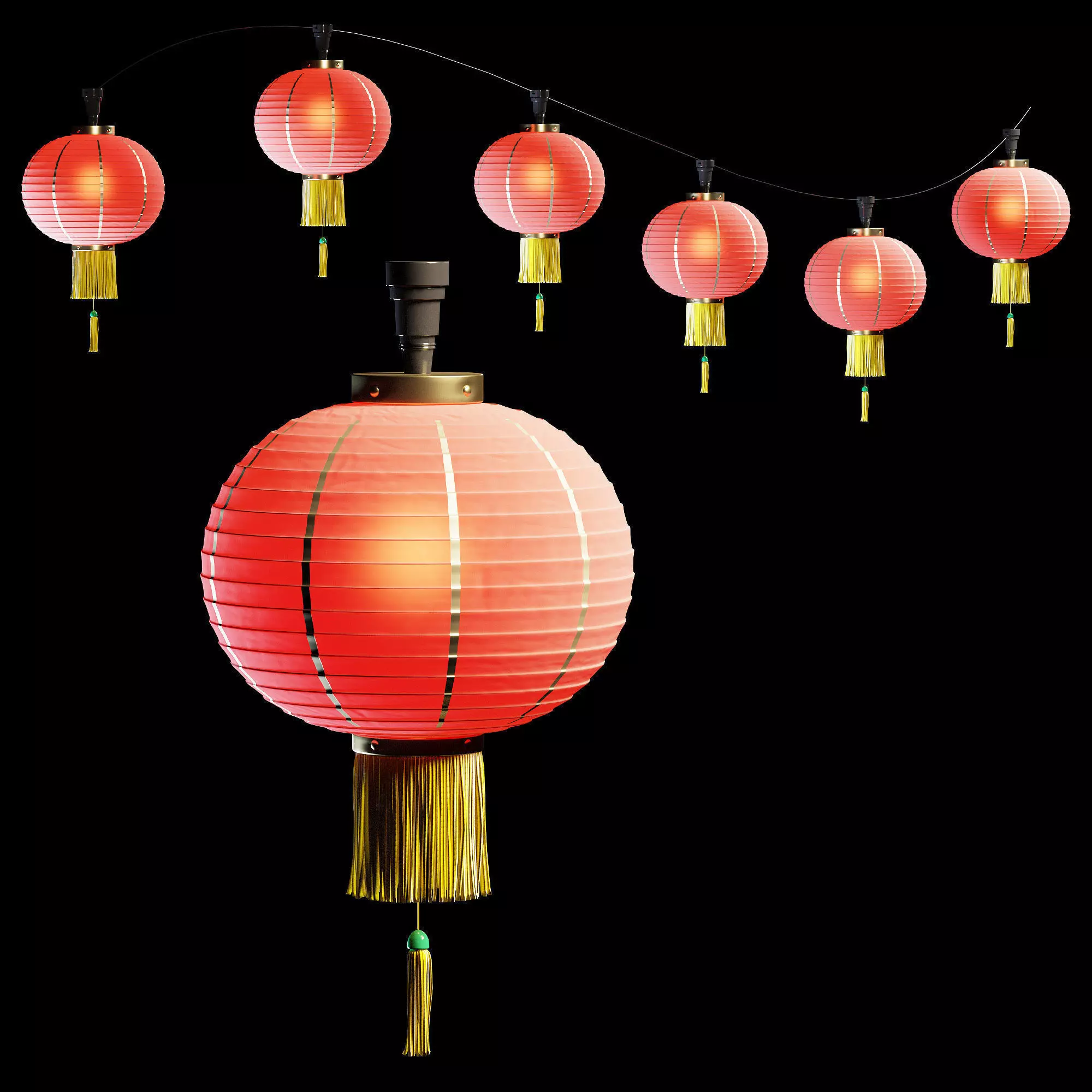 Chinese lantern 3D model_0
