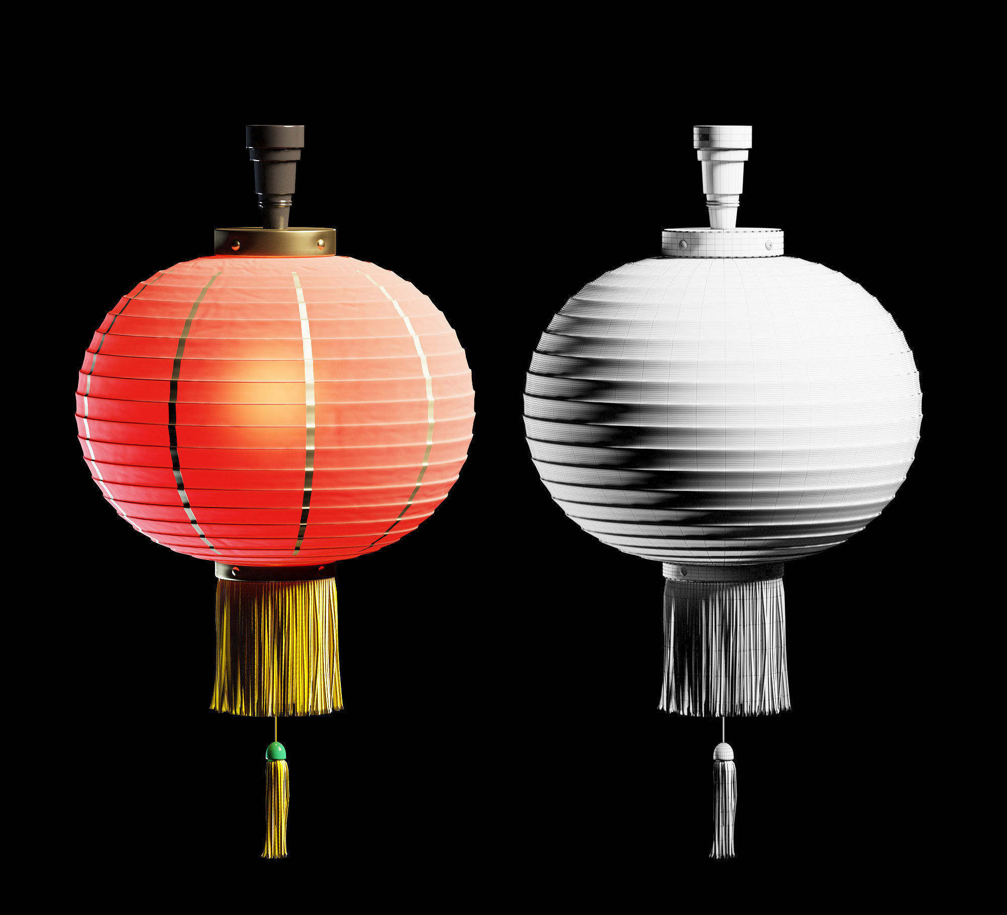 Chinese lantern 3D model_1