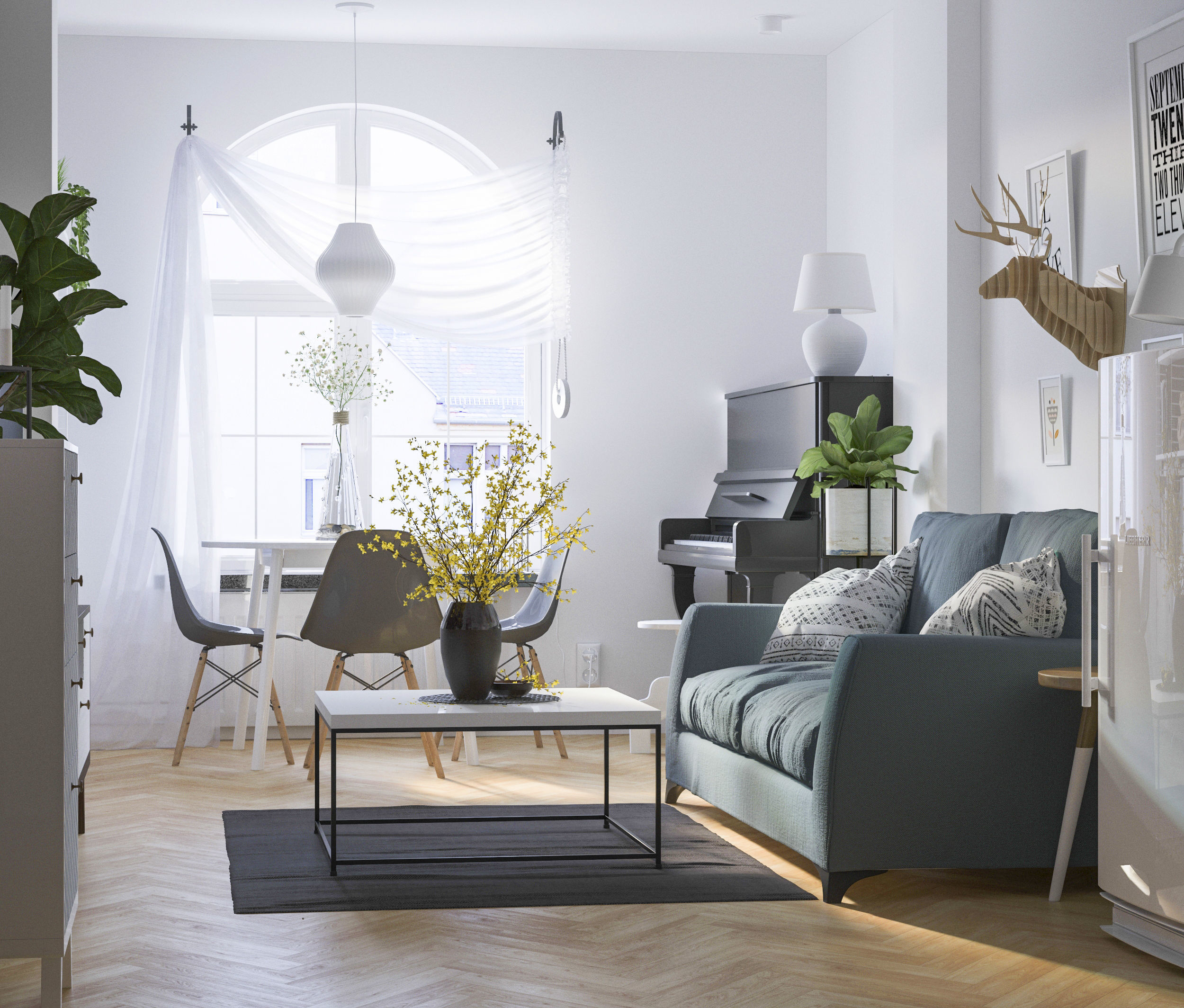 Scandinavian house 3D model_3