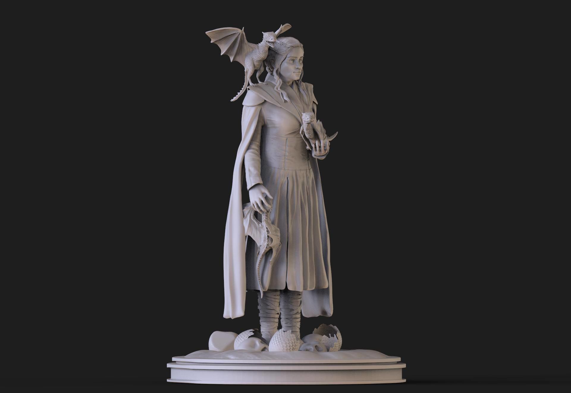 Khaleesi lord of rings statue 3D print model_2