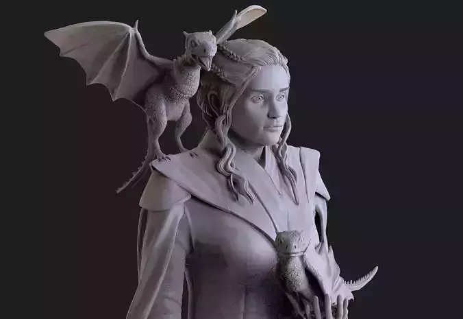 Khaleesi lord of rings statue 3D print model
