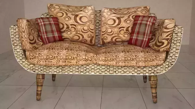 Sofa sofa rattan with pillows