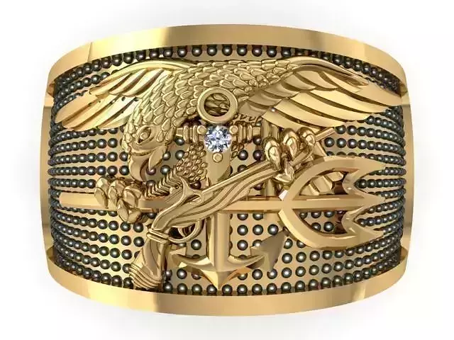 NAVYRING 1 gold ring with eagle and anchor