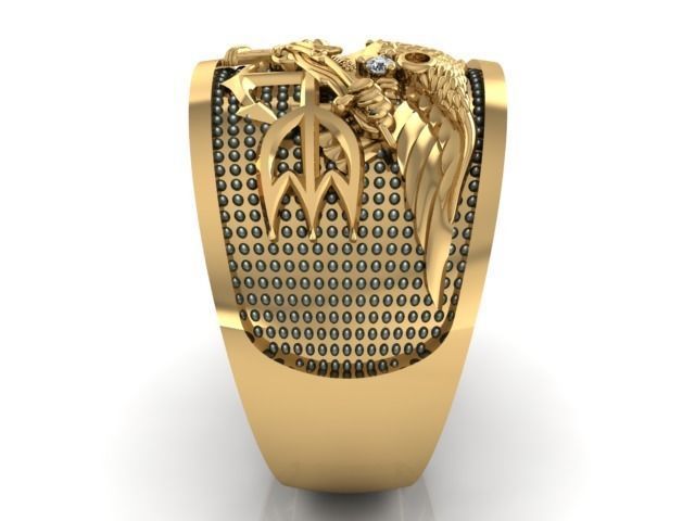 NAVYRING 1 gold ring with eagle and anchor 3D print model_3
