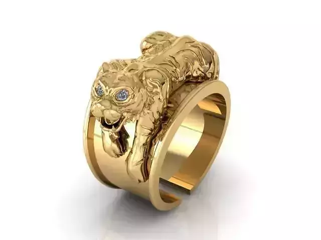 TIGER-RING 1 gold ring with tiger