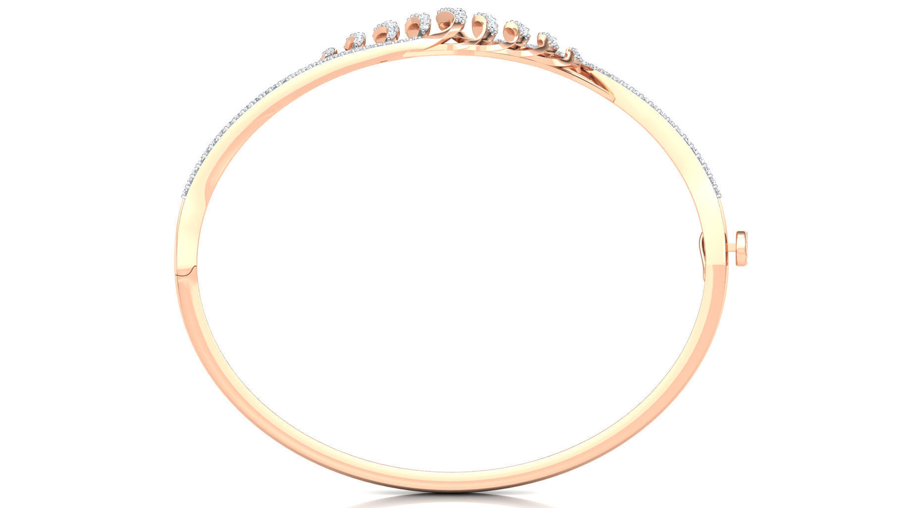 Curved Diamond Bracelet 3D print model_3