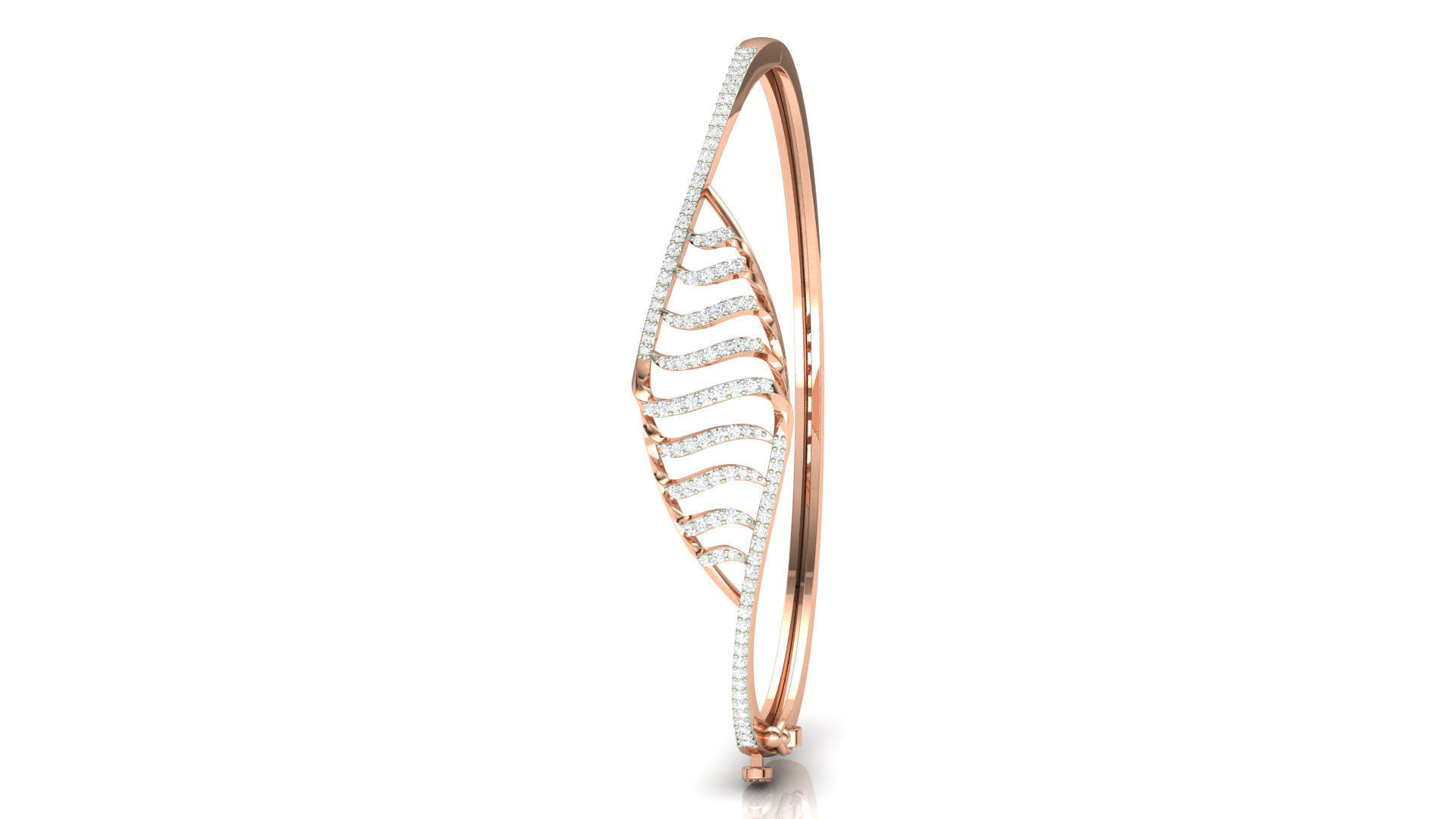 Curved Diamond Bracelet 3D print model_2