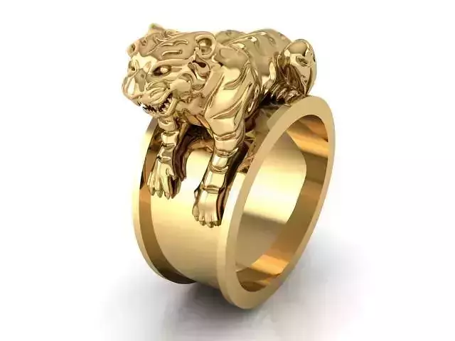 TIGER-RING 2 gold ring with tiger