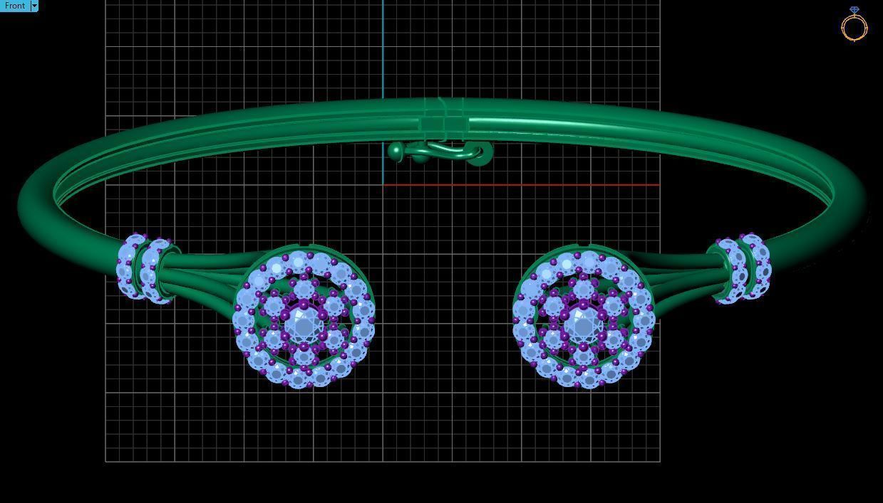 Duo Diamond Bracelet 3D print model_5