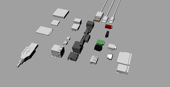 Various electronic component interfaces 3D Model 3D print model