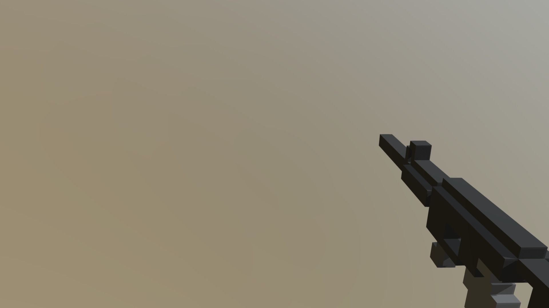 Low-poly Voxel Gun Low-poly 3D model_4